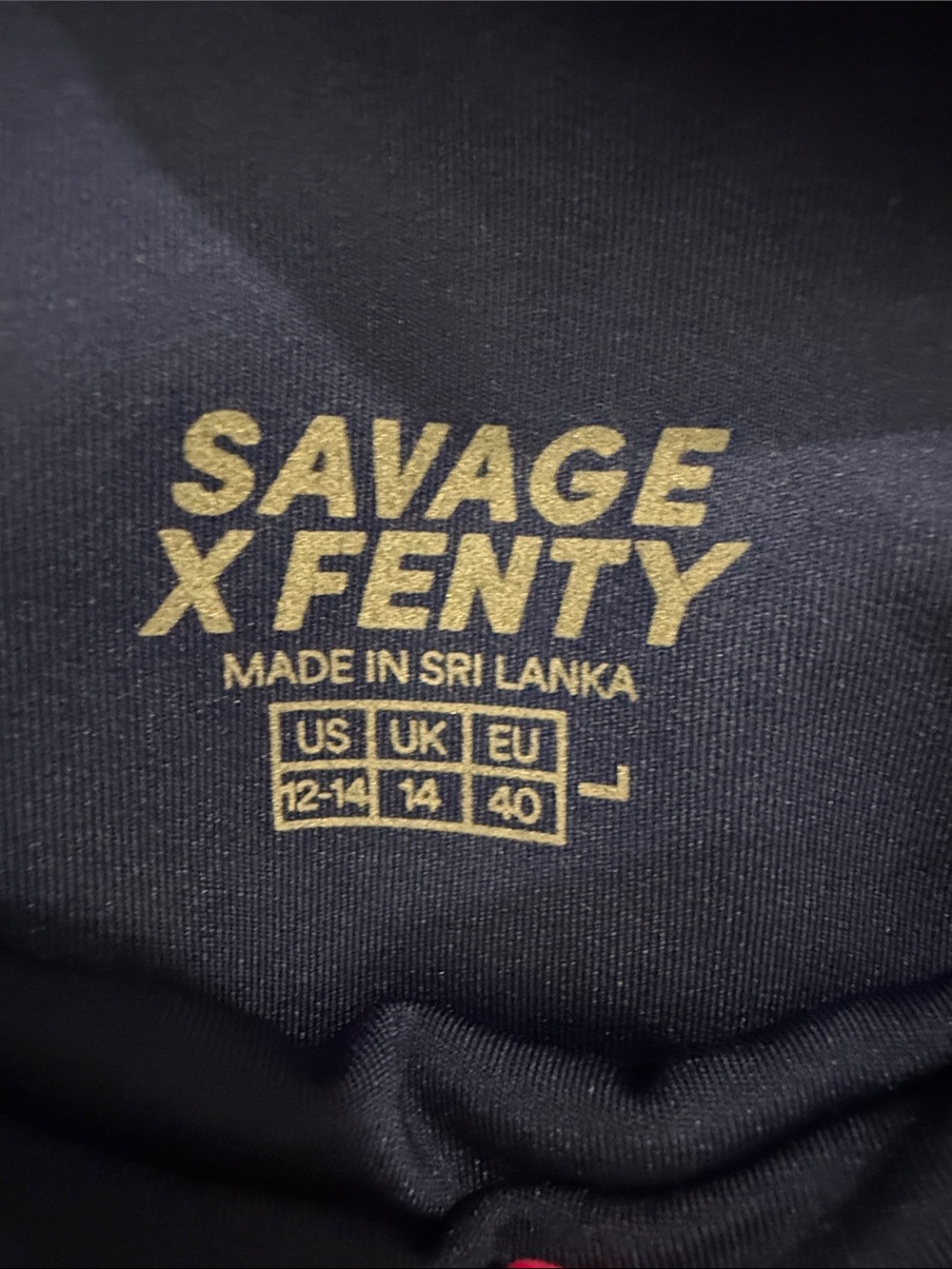 Savage x Fenty women’s Blue Athletic Leggings Sz L 12/14 - Picture 3 of 3